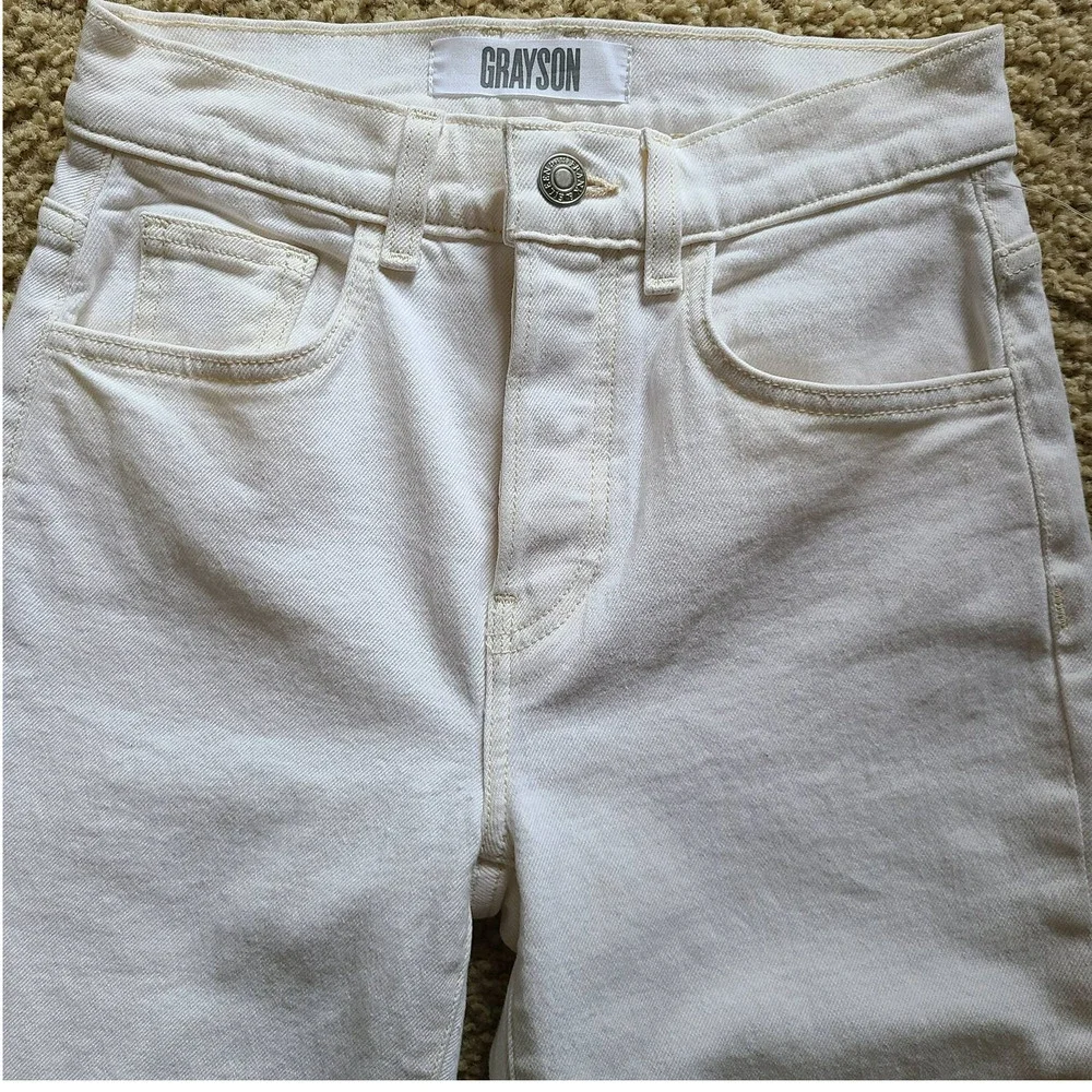 GRAYSON The Hero High‎ Rise Straight Leg Button Fly Jeans Natural Women's 25